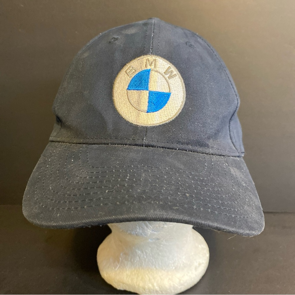 Hit Wear BMW Embroidered‎ Hat OSFM Loop N Hook Adjustable Strap Blue